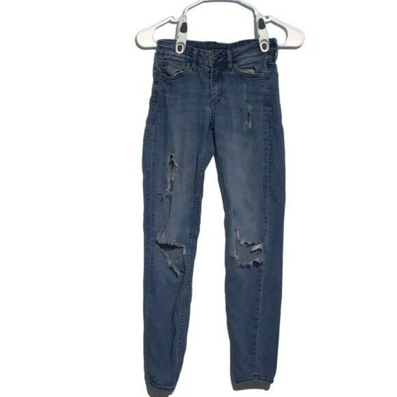 H&M Divided Distressed Ripped Jeans Size 4 - Picture 1 of 15